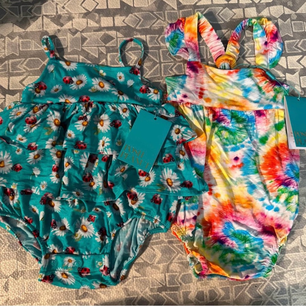2 Posh Peanut Bubble Rompers